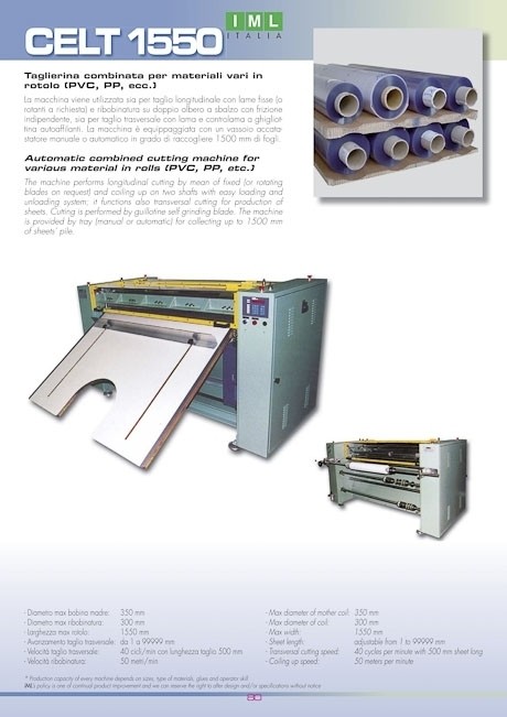 VISIBILE A PAGINA 78 DEL CATALOGO - IML MACHINERY